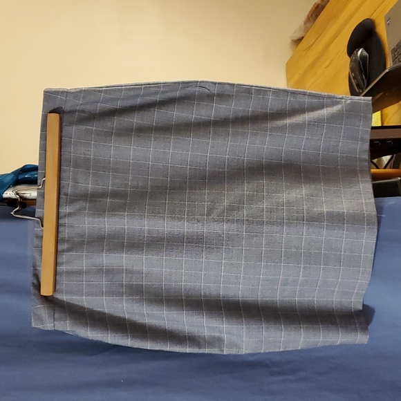 Banana Republic size 10 skirt suit chambray blue plaid - Picture 3 of 5